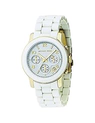 Michael Kors MK5145 Womens Two Tone Stainless Steel Quartz Chronograph White Dial Watch