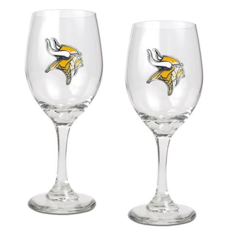 Minnesota Vikings Set of 2 Wine Glasses