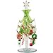 Green Glass Christmas Tree with Wine Charm Ornaments