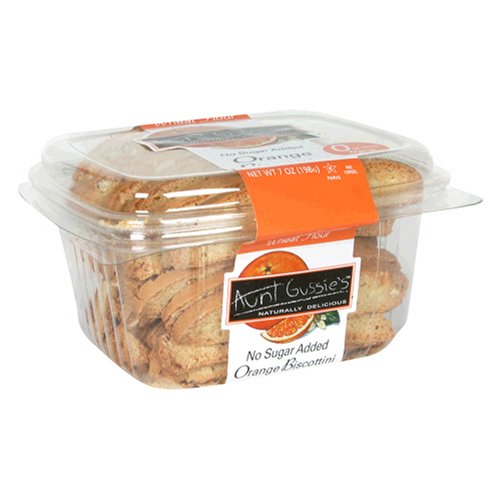 Aunt Gussie's Sugar Free Wheat Orange Biscottini, 7-Ounce Clamshell Container (Pack of 5) by Biscottini