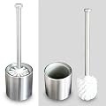 WC-Garnitur Toilettenb�rste Edelstahl mit Glaseinsatz ca. 36 cm inkl. Ersatzb�rste