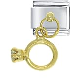 Solitaire Dangle Italian Charms Bracelet Link