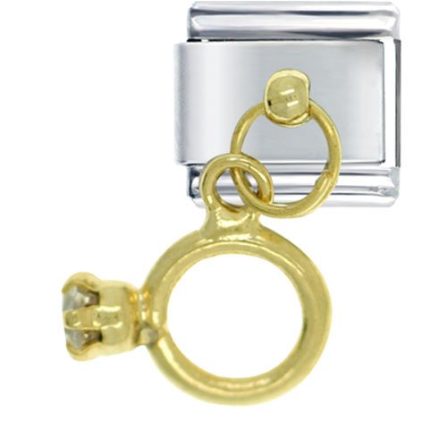 Solitaire Dangle Italian Charms Bracelet Link