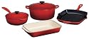 Le Creuset Classic Enameled Cast-Iron 6-Piece Cookware Set, Satin Red