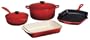 Le Creuset Classic Enameled Cast-Iron 6-Piece Cookware Set, Satin Red