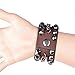 Y-blue Cool Fashion Street Rock Punk Leather Multilayer Bracelet 5 Color