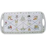 Paris Souvenir Elongated melamine sturdy tray with handles 15 by 7.5 inches