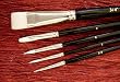 Jack Richeson Set of 5 Nylon Watercolor Brushes (Short Black Handles)