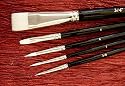 Jack Richeson Set of 5 Nylon Watercolor Brushes (Short Black Handles)