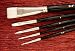 Jack Richeson Set of 5 Nylon Watercolor Brushes (Short Black Handles)
