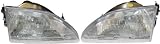 This Is A Brand New Aftermarket Pair Headlight Headlamp Head Light Lamp Assembly With Bulbs That Fits A 94 95 96 97 98 1994 1995 1996 1997 1998 Ford Mustang Base GT GTS Passenger Driver Side RH LH Right Left Hand DOT SAE Approved OE Replacement Composite Type Clear Plastic Lens F4ZZ13008E F4ZZ13008F FO2503130 FO2502130