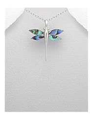 Dragonfly Resin Pendant Necklace In 92.5 Sterling Silver
