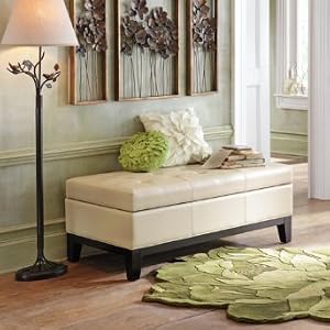 Lauren Storage Ottoman - Ivory - Grandin Road