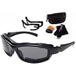Bobster Road Hog II Adult Convertible Designer Sunglasses - Black/Smoke/Amber/Clear