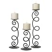 Black Metal 3-pc. Curly Pillar Holders Set