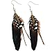 Natural Pleasant Feather w/ Black Dangling Feather title=