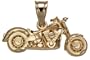 14k Yellow Gold Diamond-cut Motorcycle Charm