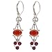 Sterling Silver Hessonite & Rhodolite Garnet Satellite Earrings