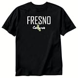 T-Shirt Black Fresno City - Map State California Usa City