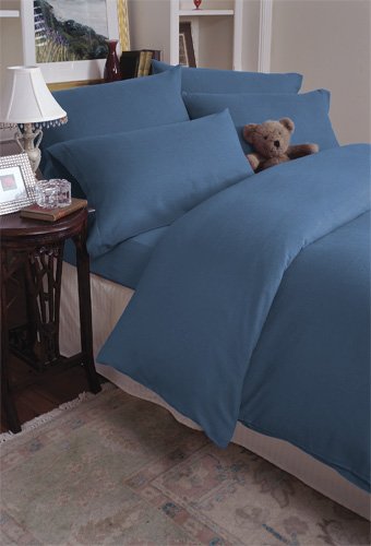 Flannel Solid Color Cotton Sheet Sets Denim Twin