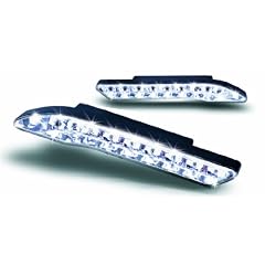 AEG 97141 LED Tagfahrlicht LK 18, geschwungene sportliche Form, mit Positionslicht, 2 x 18 Power LED in Doppelreihe 12 und 24 Volt, zur Selbstmontage, ECE R7 und R87