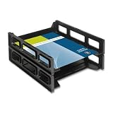 Business Source 62884 Letter Tray,Front Load,Stackable,10-1/2 in.x12-1/2 in.x3 in.,Black