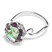 Jewelrypalace Women's 3.2ct Chessboard Cut Natural Mystic Rainbow Topaz 925 Sterling Silver Ring