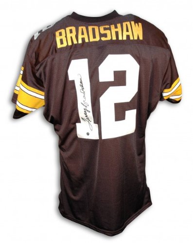 Terry Bradshaw Autographed/Hand Signed Custom Black Throwback Jersey