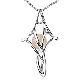 Ze Sterling Silver Caged Rose Quartz Bead Dangle Cross Pendant
