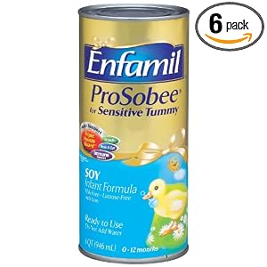 Enfamil ProSobee Lipil Ready-to-Use Soy Infant Formula, 1-Quart Cans (Pack of 6)