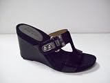 Nine West Women's Digginit Black Leather Sandals (8.5)