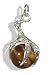 Solid Silver Tiger eye Ball & Claw Bracelet Charm Pendant.
