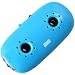 August MB100L Pocket MP3 Player with Integrated Stereo Speakers and LED Flashlight - Blue