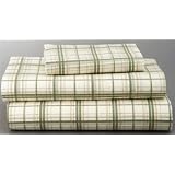100% Cotton Heavy Weight FLANNEL Queen Sheet Set 170GSM, Green Plaid by