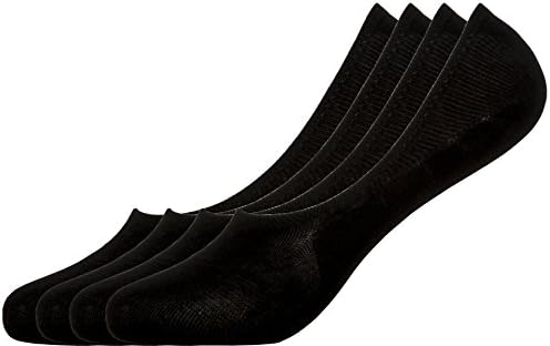 YOGO Men's Cotton Hidden No-Show Socks Fake Socks 4 Pairs Black
