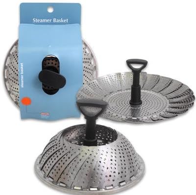 Good Grip Stainless Steel Steamer Basket with Extendable Black Handle