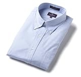 Toscano Mens Wrinkle and Stain Resistant Pinpoint Oxford Dress Shirt