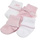 Ribbed Cuff Girl Socks, 4-Pack