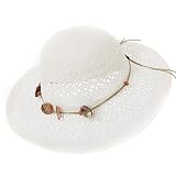 Womens White Straw Beach/Sun Hat