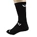 Swiftwick- ASPIRE SEVEN Cycling Socks, Firm Compression Fit, Tall Crew (Black, Medium)