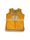 Yellow No. 22 Game Used Michigan Tech Champion Basketball Jersey