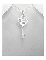 Key Pendant Necklace In 92.5 Sterling Silver