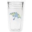 Swirls Beach Umbrella 12 oz Slimline Insulated Beverage Tumbler, Clear