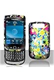 BlackBerry Torch 9800 Graphic Rubberized Shield Hard Case - Rainbow Flowers ....