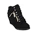 LINK GLADYS-24K Children Girl's Comfort Hidden Wedge Lace Up Ankle Sneakers