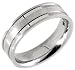 14K. White Gold Machine Carved Comfort Fit Wedding Band Ring