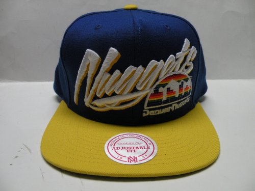 Mitchell and Ness NBA Denver Nuggets Script 2 Tone Snapback Cap