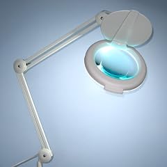 Kaltlicht Lupenleuchte 22W RT-206-5D mit gro�er 178mm Glaslinse 5-Dioptrien wei�