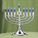 Premium Silvertone Electric Chanukah Menorah With 9 Flame-Shaped Bulbs #Jr-2