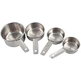 American Metalcraft MCL4 4-Pack Stainless Steel Measuring Cup Set with Solid Flat Handle